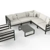 ARTELIA Adriano L Gartenlounge für 6 Personen, anthrazit/grau, Aluminium/Polyacryl, inkl. Kissen & Couchtisch