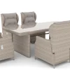 ARTELIA Bariya L Garten-Essgruppe, beige, Polyrattan, Tisch inkl. 6 Dining Sessel & Auflagen, verstellbar