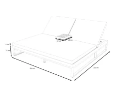 ARTELIA Bellaco Outdoor Doppelliege, anthrazit, Alu/Polyacryl, inkl. Beistelltisch