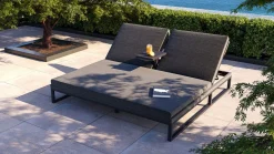 ARTELIA Bellaco Outdoor Doppelliege, anthrazit, Alu/Polyacryl, inkl. Beistelltisch