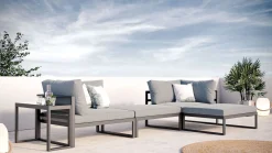 ARTELIA Geneva Gartenlounge, 5-teilig, anthrazit/grau, Alu/Glas, flexibel verstellbar