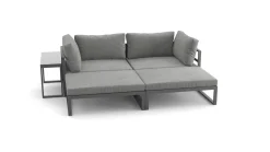 ARTELIA Geneva Gartenlounge, 5-teilig, anthrazit/grau, Alu/Glas, flexibel verstellbar