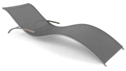 ARTELIA Luca Gartenliege, silber/anthrazit, Edelstahl/Textilene, ergonomisch, klappbare Armlehnen