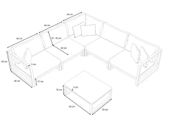 ARTELIA Matteo Corner Gartenlounge, anthrazit/grau, Alu/Polyacryl, Ecklounge inkl. Couchtisch & Kissen