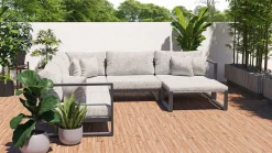 ARTELIA Matteo Corner Gartenlounge, anthrazit/grau, Alu/Polyacryl, Ecklounge inkl. Couchtisch & Kissen