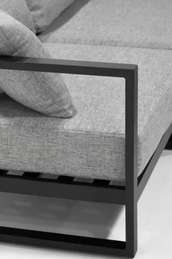 ARTELIA Matteo Corner Gartenlounge mit Feuertisch für 5 Personen, anthrazit/grau, Aluminium, inkl. Kissen & Hocker