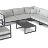 ARTELIA Matteo L Gartenlounge für 6 Personen, anthrazit/grau, Alu/Polyacryl, inkl. Couchtisch und Kissen