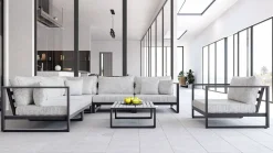 ARTELIA Matteo L Gartenlounge für 6 Personen, anthrazit/grau, Alu/Polyacryl, inkl. Couchtisch und Kissen