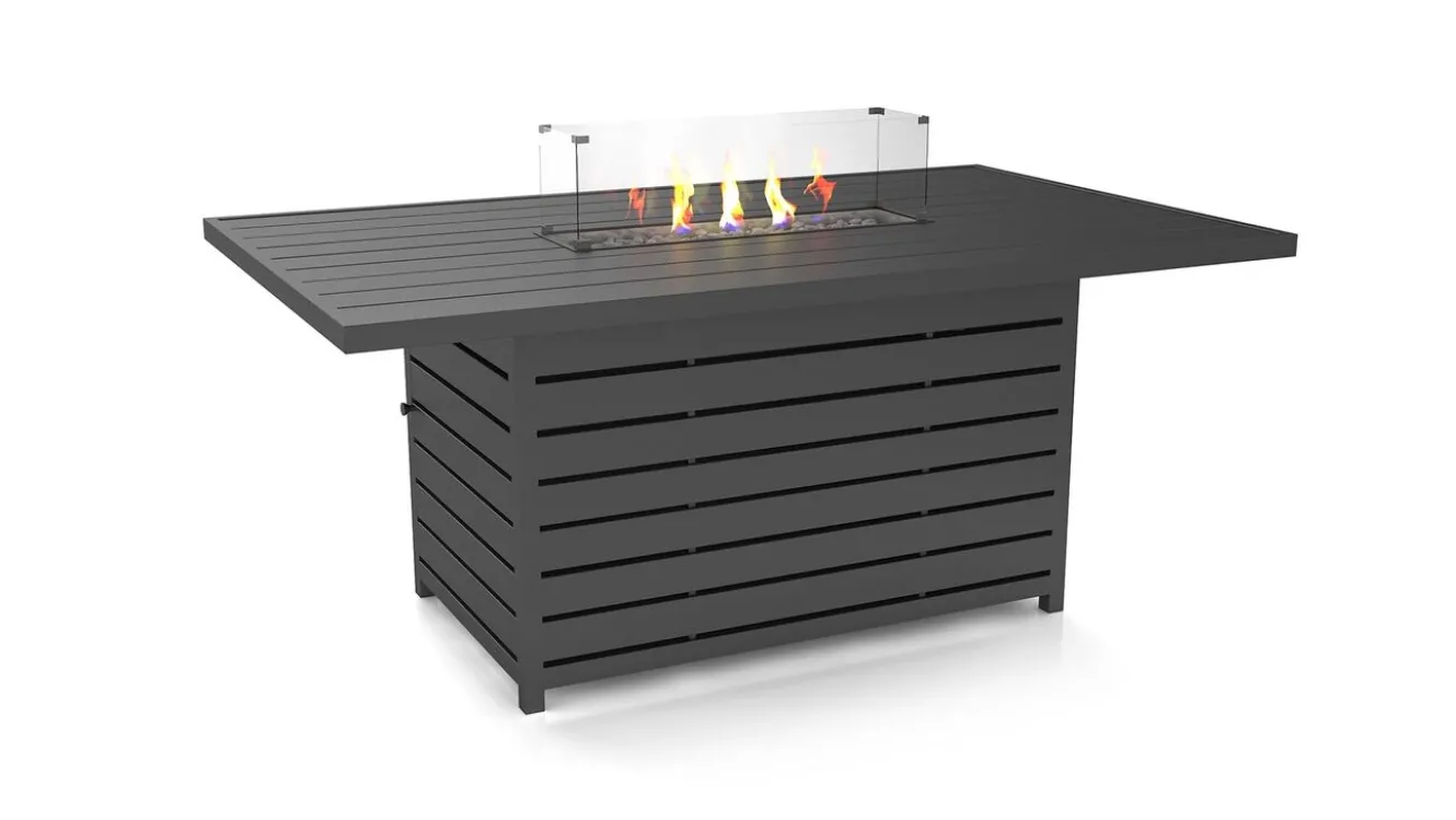 ARTELIA Matteo L Gartenlounge mit Feuertisch für 6 Personen, anthrazit/grau, Alu/Polyacryl, flexibel verstellbar