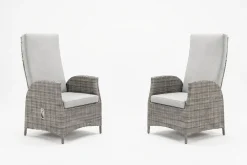 ARTELIA Merano Dining Sessel 2er-Set, grau meliert, Polyrattan, 64 x 57 x 105,5 cm, verstellbare Rückenlehne