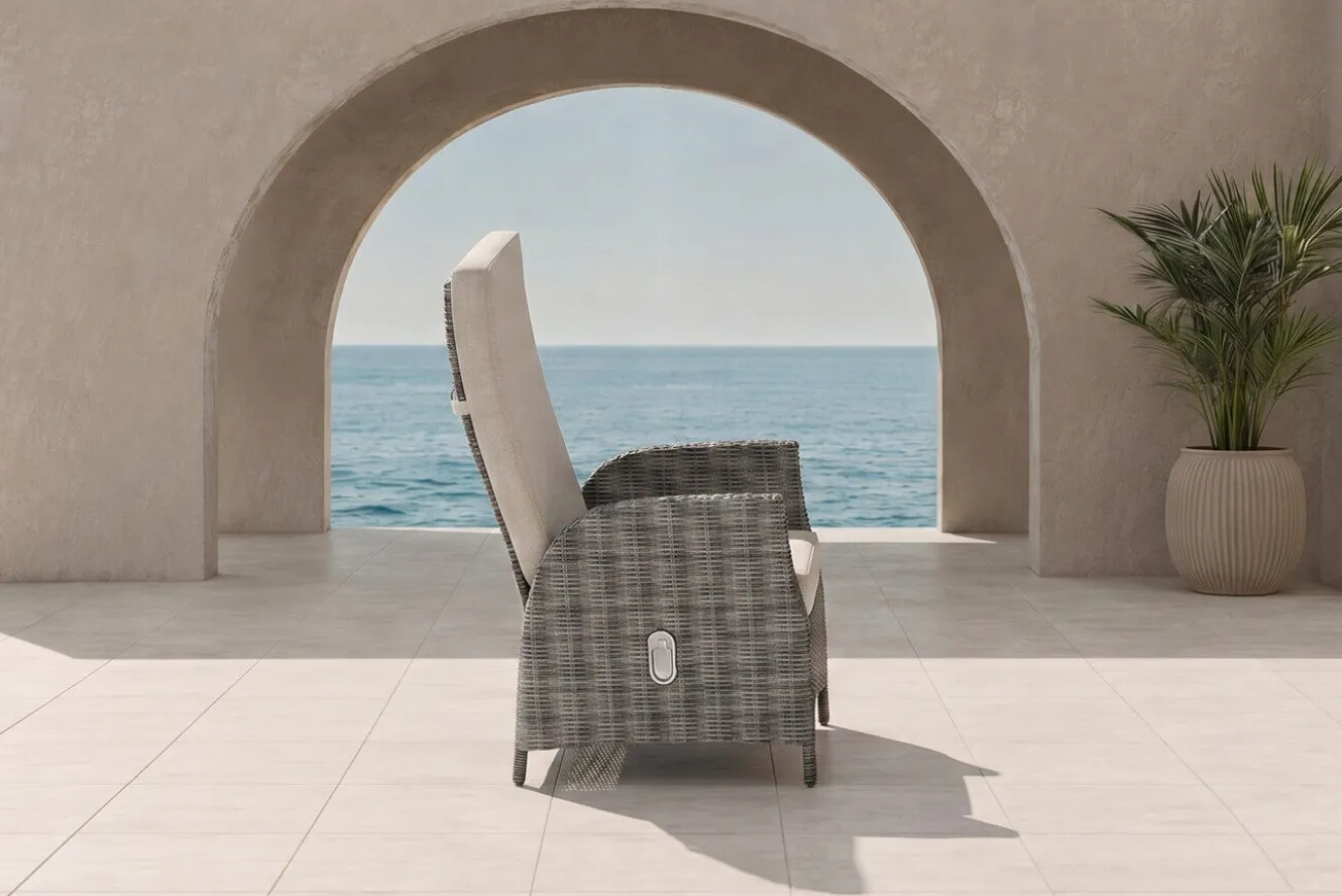 ARTELIA Merano Dining Sessel 2er-Set, grau meliert, Polyrattan, 64 x 57 x 105,5 cm, verstellbare Rückenlehne
