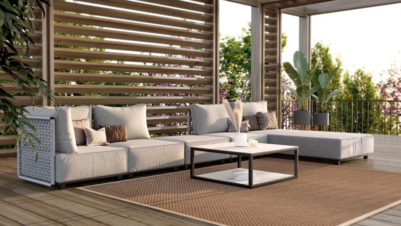 ARTELIA Misty M Gartenlounge, anthrazit/grau, Alu/Rope, vielseitig kombinierbar, mit Liegefläche