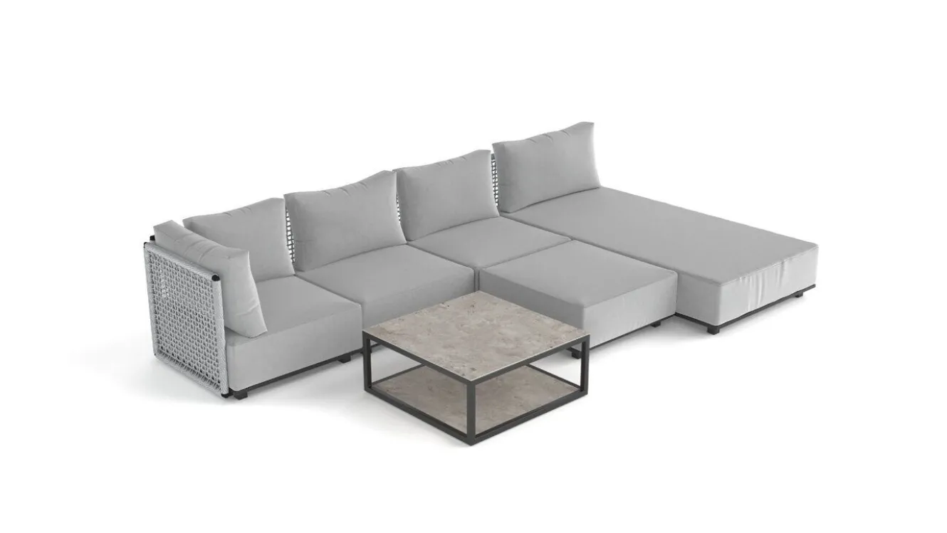 ARTELIA Misty M Gartenlounge, anthrazit/grau, Alu/Rope, vielseitig kombinierbar, mit Liegefläche