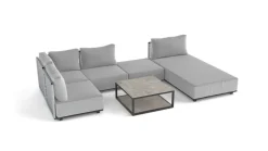 ARTELIA Misty M Gartenlounge, anthrazit/grau, Alu/Rope, vielseitig kombinierbar, mit Liegefläche