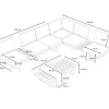 ARTELIA Monero Gartenlounge für 6 Personen, anthrazit/braun, Alu/Polywood, inkl. Couchtisch, verstellbare Rückenlehnen
