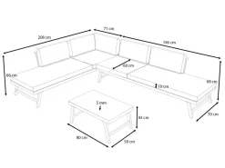 ARTELIA Morino Gartenlounge, anthrazit/grau, Alu/Polyacryl, inkl. Couchtisch, flexibel verstellbar, abnehmbare Bezüge