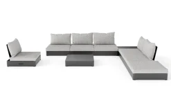 ARTELIA Odessa Gartenlounge für 5-6 Personen, anthrazit/grau, Alu/Polyacryl, inkl. verstellbarer Rückenlehne, flexibel kombinierbar