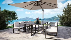 ARTELIA Ricardo Dining XL Garten-Essgruppe, anthrazit/grau, Alu/Glas, inkl. 8 Sessel