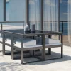 ARTELIA Ricardo Garten-Essgruppe für 6 Personen, anthrazit/grau, Alu/Glas, inkl. Tisch und Polster