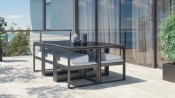 ARTELIA Ricardo Garten-Essgruppe für 6 Personen, anthrazit/grau, Alu/Glas, inkl. Tisch und Polster