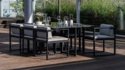 ARTELIA Ricardo Garten-Essgruppe für 6 Personen, anthrazit/grau, Alu/Glas, inkl. Tisch und Polster