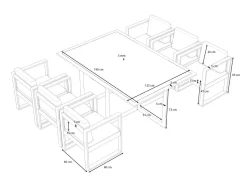 ARTELIA Ricardo Garten-Essgruppe für 6 Personen, anthrazit/grau, Alu/Glas, inkl. Tisch und Polster