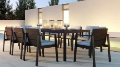 ARTELIA Rosario XL Garten-Essgruppe, anthrazit/grau, Alu/Glas, inkl. Tisch und 8 stapelbaren Stühlen