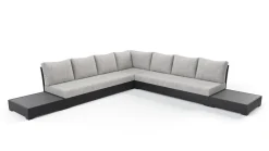 ARTELIA Sambesi Gartenlounge, anthrazit/grau, Alu/Polyacryl, Ecklounge inkl. 2 Beistelltische