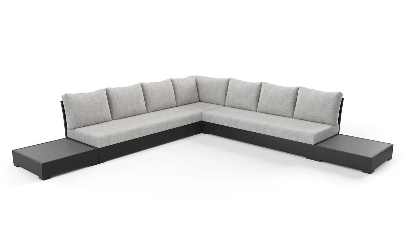 ARTELIA Sambesi Gartenlounge, anthrazit/grau, Alu/Polyacryl, Ecklounge inkl. 2 Beistelltische