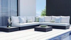 ARTELIA Sambesi Gartenlounge, anthrazit/grau, Alu/Polyacryl, Ecklounge inkl. 2 Beistelltische