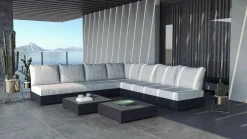 ARTELIA Sambesi Gartenlounge, anthrazit/grau, Alu/Polyacryl, Ecklounge inkl. 2 Beistelltische