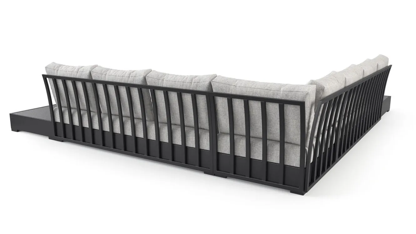 ARTELIA Sambesi Gartenlounge, anthrazit/grau, Alu/Polyacryl, Ecklounge inkl. 2 Beistelltische