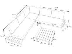 ARTELIA Sedona M Gartenlounge für 5 Personen, anthrazit/naturbelassen, Aluminium/Akazie, inkl. Polster, robust & wetterfest