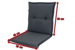 DOPPLER Comfort Stuhlauflage Niederlehner, anthrazit, Polyester, 100 x 50 x 7 cm