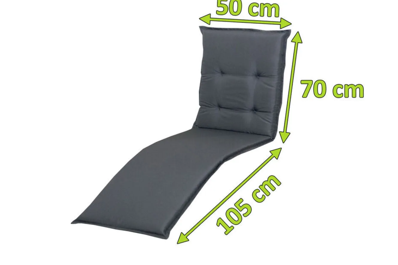 DOPPLER Relax Comfort Relaxsesselauflage, anthrazit, Polyester, 175 x 50 x 7 cm, inklusive Befestigungsbänder