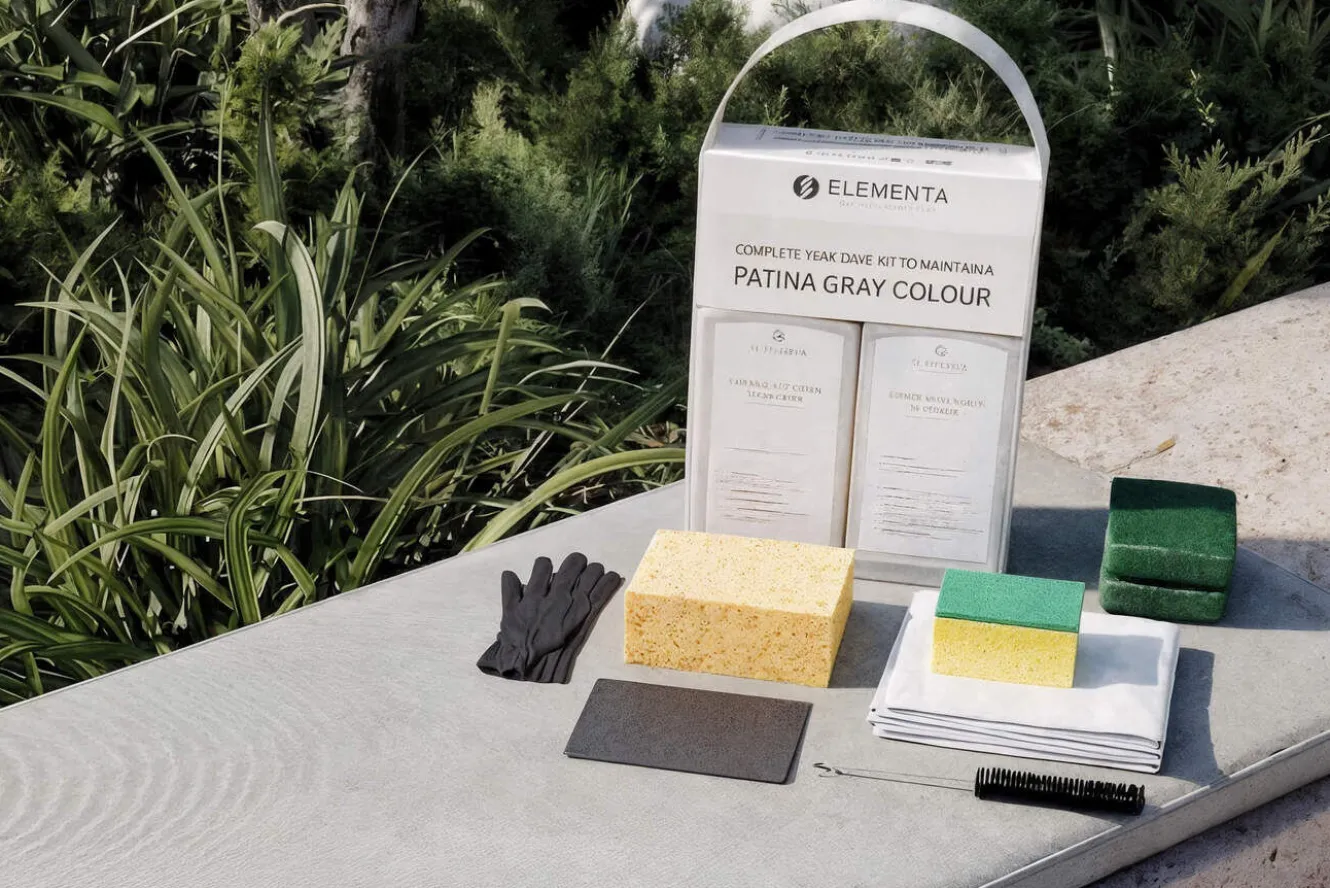 ELEMENTA Teak Kits 3-in-1 Box Pflegemittel, Holz & Hartholz, 2x 1000 ml, Cleaner & Shield