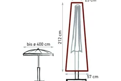 GARVIDA Schutzhülle für Sonnenschirme Ø 250 - 400 cm, braun, Polyestergewebe, 212 x 57/18 cm, mit Zugband