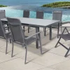 HARTMAN Alice Comfort Garten-Essgruppe, xerix, Alu/Textilene, Tisch 180/240x100cm, 6 Stapel-, 2 Klappstühle