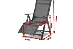 HARTMAN Alice Comfort Relaxsessel, xerix/anthrazit, Alu/Textilene, 70x67x45cm