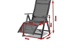 HARTMAN Alice Comfort Relaxsessel, xerix/anthrazit, Alu/Textilene, 70x67x45cm