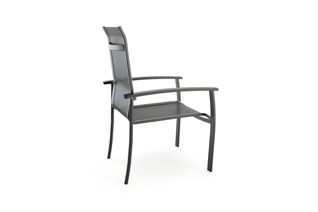 HARTMAN Alice Comfort Stapelsessel, xerix/anthrazit, Alu/Textilene, 68x65x107cm