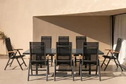 HARTMAN Alice Garten-Essgruppe, 8 Personen, ausziehbar, 180-240cm, Alu/Textilene, Klappstühle