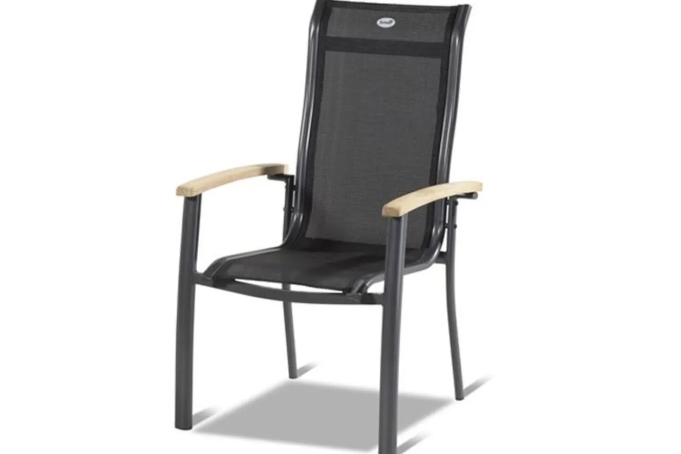 HARTMAN Alice Garten-Essgruppe, xerix, Alu/4x4 Textilen, Tisch 180/240x100cm, 6 Stapelsessel