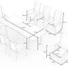 HARTMAN Alice Garten-Essgruppe, xerix, Alu/4x4 Textilen, Tisch 180/240x100cm, 6 Stapel-, 2 Klappstühle
