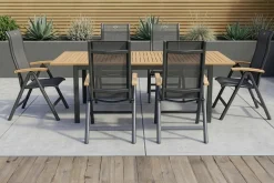 Hartman Alice Garten-Essgruppe, 6 Personen, ausziehbarer Tisch 150–210 cm, Aluminium/Teakholz FSC®-zertifiziert