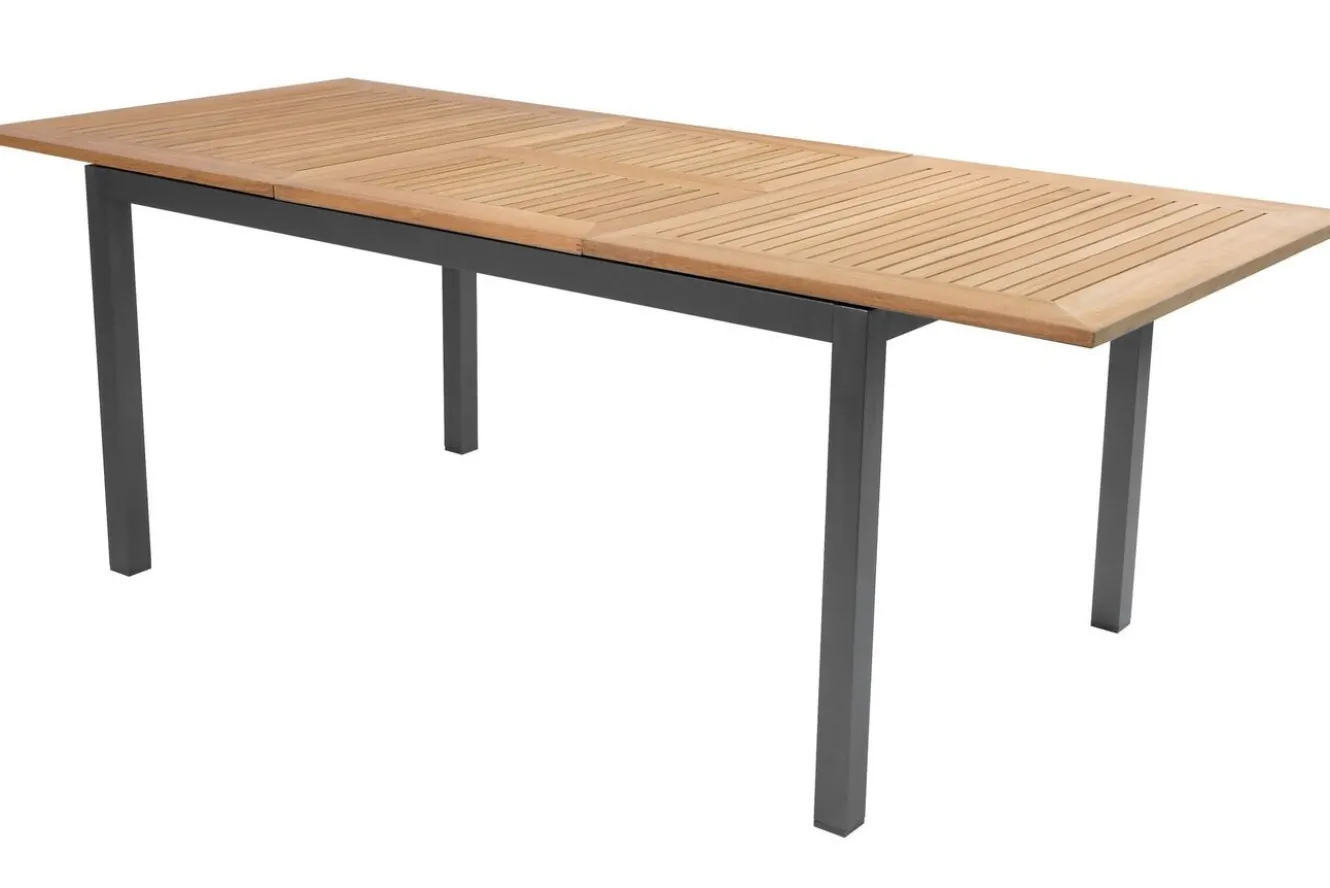 HARTMAN Alice Garten-Essgruppe, xerix/natur, Alu/Teak, 4x4 Textilene, 2 Klappstühle, 4 Stapelsessel, 150/210x90cm