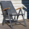 HARTMAN Alice/South Wales Garten-Essgruppe, xerix/natur, Alu/Teak/2x2 Textilen, 150/210x90 cm, 8 Klappstühle