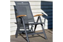 HARTMAN Alice/South Wales Garten-Essgruppe, xerix/natur, Alu/Teak/2x2 Textilen, 150/210x90 cm, 4 Klappstühle