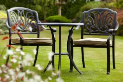 HARTMAN Amalfi Bistrotisch, bronze, Alu-Guss, Ø62cm