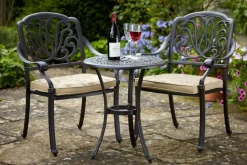 HARTMAN Amalfi Bistrotisch, bronze, Alu-Guss, Ø62cm